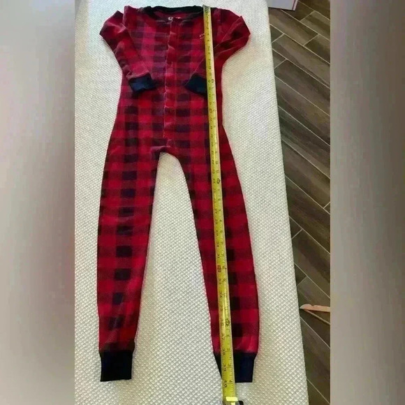 ✨Lazy One Bear Cheeks trap door kids 6 flame retardant Plaid Onesie Flapjack - Picture 6 of 8